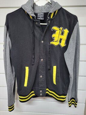 HARRY POTTER Hufflepuff Snap Button Down Jacket - Size Small